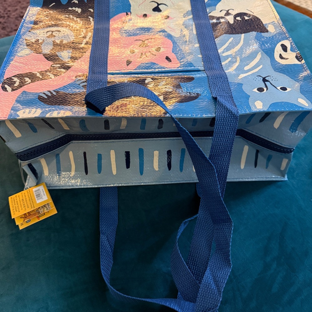 Blue Q Very Best Quality Shoulder Tote Bag Cats Terri Fry Kasuba 2021 Blue - Picture 15 of 16